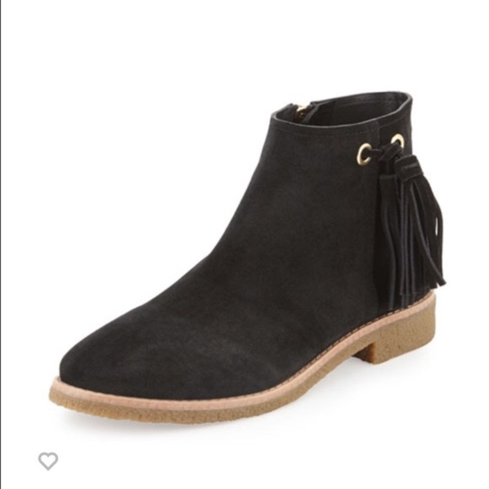 Black tassel booties